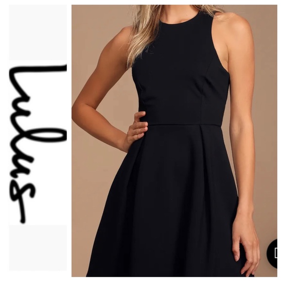 💕SALE💕 NWT Lulu’s Cutout and About Black Skater Dress - Picture 4 of 9